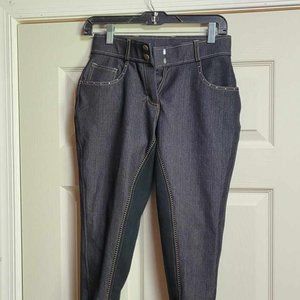 26R Black denim full seat rhinestone